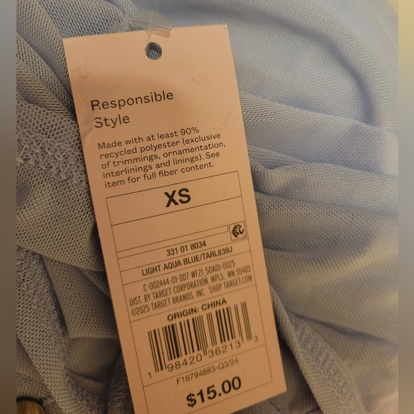 Wild Fable Women's Sheer Light Aqua Blue Button-Down Longsleeve Shirt SZ XS - Picture 16 of 16